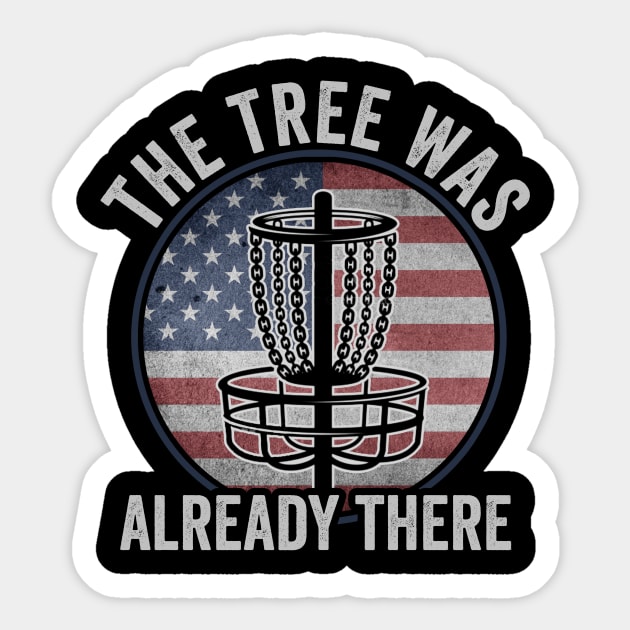 Funny Disc Golf Player Saying USA American Flag Sticker by Visual Vibes